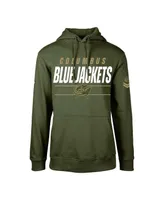 Men's LevelWear Olive Columbus Blue Jackets Podium Fleece Pullover Hoodie