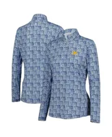 Women's Ep New York Blue 2024 Presidents Cup Broken Geometric Print Quarter-Zip Pullover Top