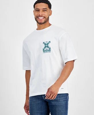 Native Youth Men's Relaxed-Fit Logo Embroidered T-Shirt