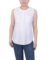 Ny Collection Petite Sleeveless Air Flow Blouse