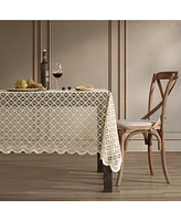 Hlc.me Alona Lace Fabric Tablecloth, Lace Fabric Table Cloth for Rectangle Tables, Wrinkle Resistant Tablecloth