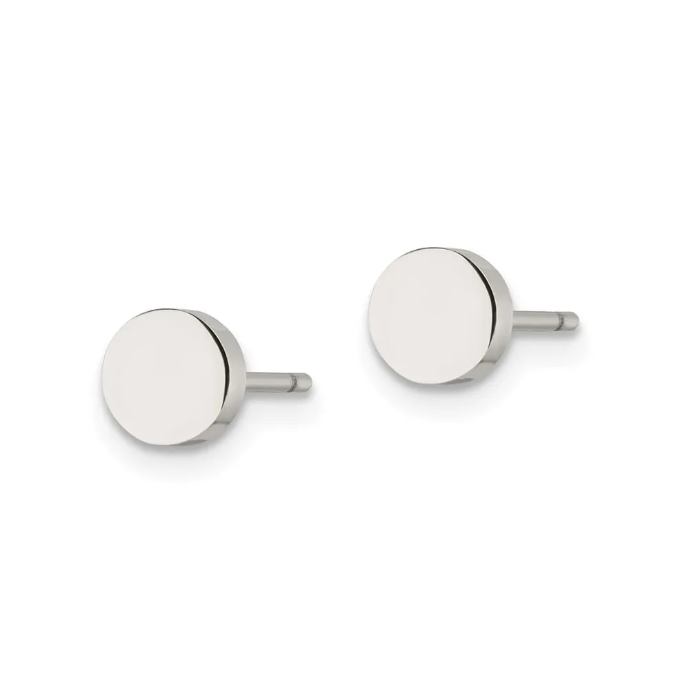 Chisel Stainless Steel Polished Circle Earrings