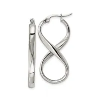 Chisel Stainless Steel Polished Infinity Symbol Twist Hoop Earrings