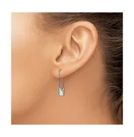 Chisel Stainless Steel Polished Lock Earrings