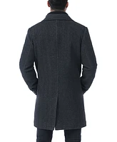 Bgsd Men Leon Herringbone Wool Blend Coat with Bib