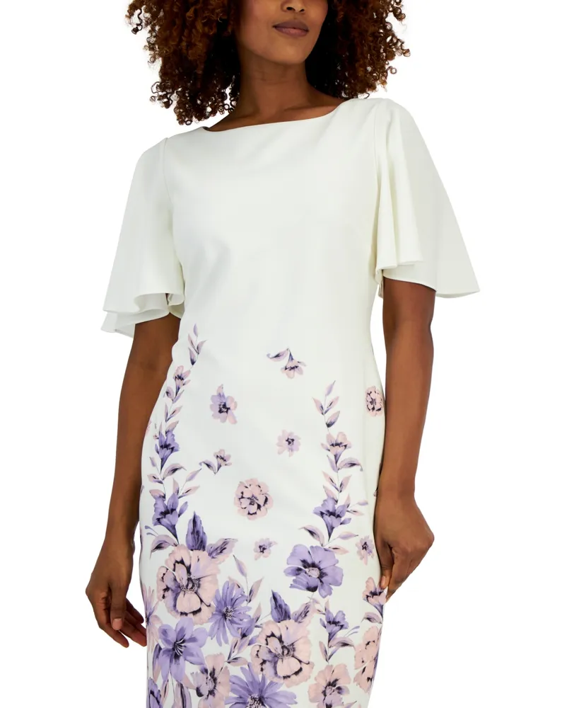 Kasper Women's Floral Flutter-Sleeve Sheath Dress