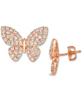 Le Vian Nude Diamond Butterfly Stud Earrings (2 ct. t.w.) in 14k Rose Gold