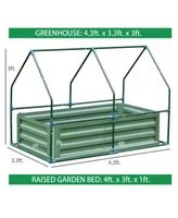Aoodor-4.3ftx3.3ftx3ft Raised Garden Bed for Patio Outdoor Yard