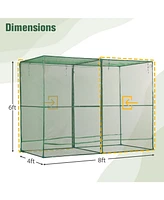 Aoodor 8'x4'x6' Crop Cage Plant Protection Tent Netting Cover with Zippered Enclosure Door