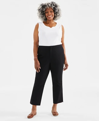Style & Co Plus Mid-Rise Straight Leg Pants, Created for Macy's