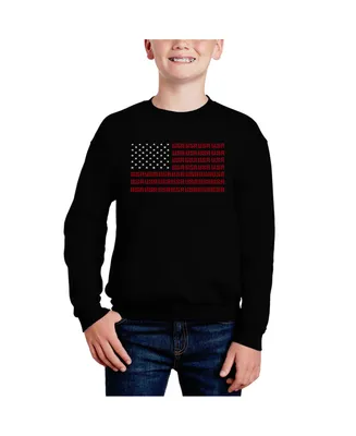 Usa Flag - Big Boy's Word Art Crewneck Sweatshirt