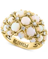 Effy Opal (5-5/8 ct. t.w.) & Diamond (1/2 ct. t.w.) Lattice Cluster Ring in 14k Gold