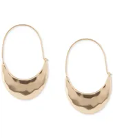 Lucky Brand Gold-Tone Crescent Elongated Hoop Earrings