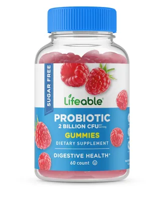 Lifeable Sugar Free Probiotics Gummies - Healthy Digestive,Immune Functions - Great Tasting Natural Flavor, Dietary Supplement Vitamins - 60 Gummies