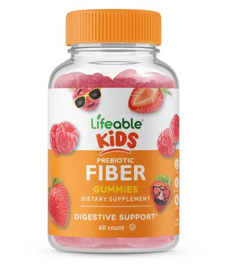 Lifeable Prebiotic Fiber 5g Supplement for Kids Gummies - Digestive System - Great Tasting Natural Flavor, Dietary Supplement Vitamins - 60 Gummies