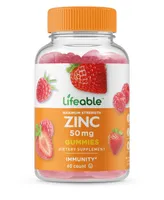 Lifeable Zinc 50 mg Gummies - Healthy Skin And Immunity - Great Tasting Natural Flavor, Dietary Supplement Vitamins - 60 Gummies