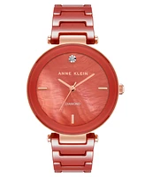 Anne Klein Women's Quartz Red Ceramic Link Watch, 33mm