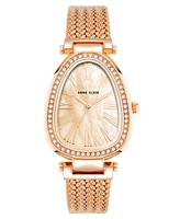 Anne Klein Women's Quartz Rose Gold-Tone Stainless Steel Mesh Watch, 36mm - Rose Gold