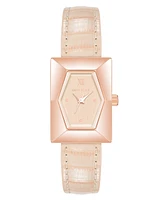 Anne Klein Women's Quartz Blush Crocograin Leather Band Watch, 20mm