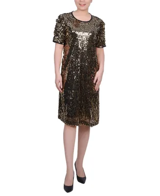 Ny Collection Women's Short Sleeve Sequined Sheath Dress