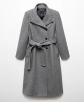 Mango Women's Belted Woolen Coat