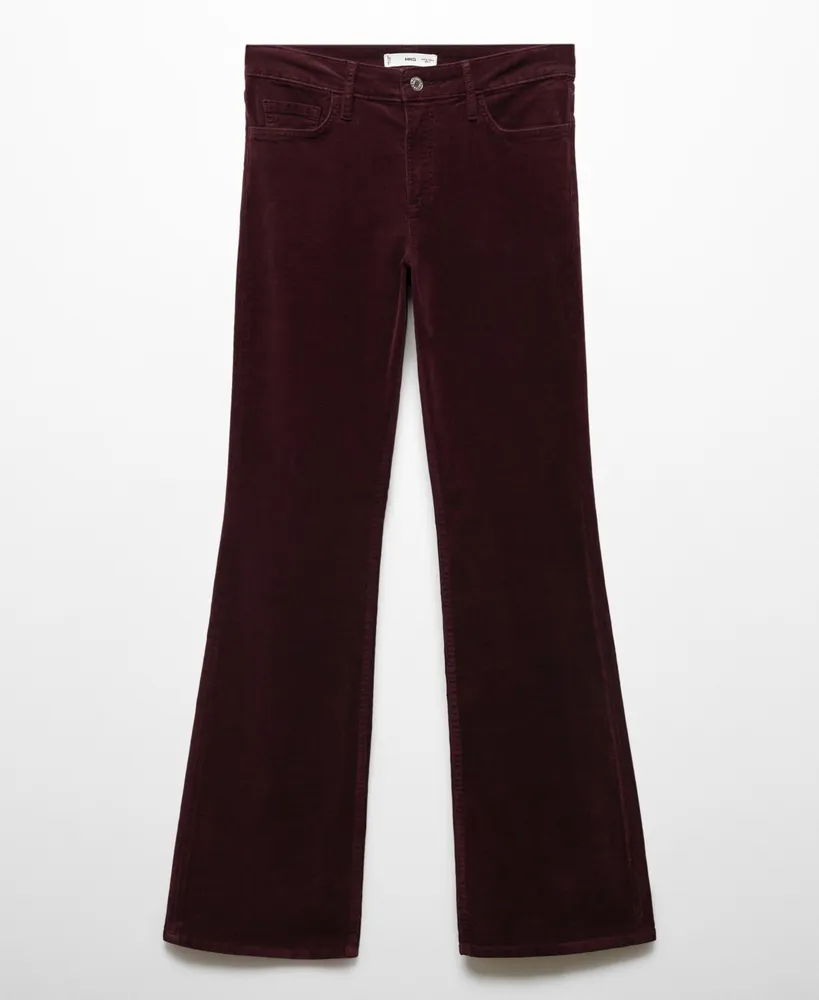 Mango Women's Mid-Rise Corduroy Flared Pants