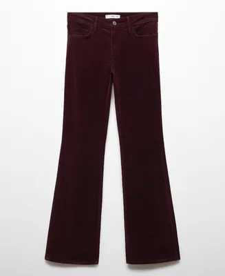 Mango Women's Mid-Rise Corduroy Flared Pants