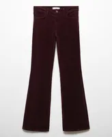 Mango Women's Mid-Rise Corduroy Flared Pants