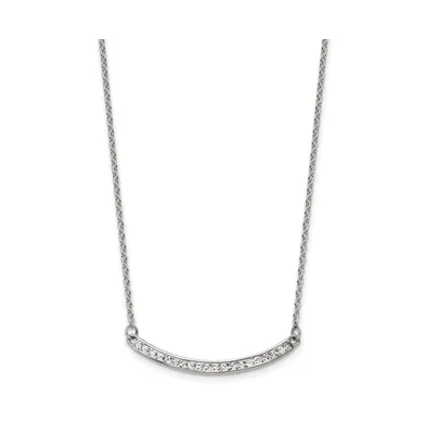 Chisel Preciosa Crystal Curved Bar 17.5 inch Cable Chain Necklace