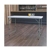 4-Foot Height Adjustable Bi-Fold Plastic Folding Table