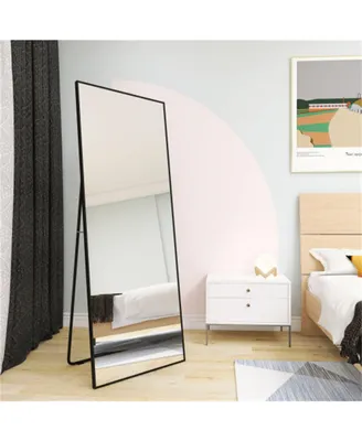 Simplie Fun Wall-Mounted Alloy Frame Full Length Mirror