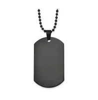 Chisel Polished Ip-plated Dog Tag on a Ball Chain Necklace