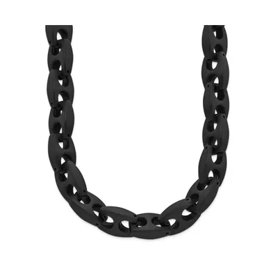 Chisel Stainless Steel Brushed Black Ip-plated 24 inch Link Necklace