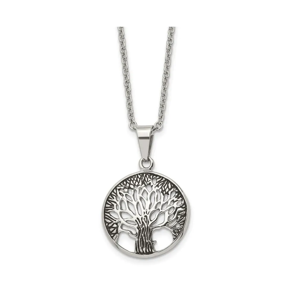 Chisel Antiqued Tree of Life Pendant Cable Chain Necklace