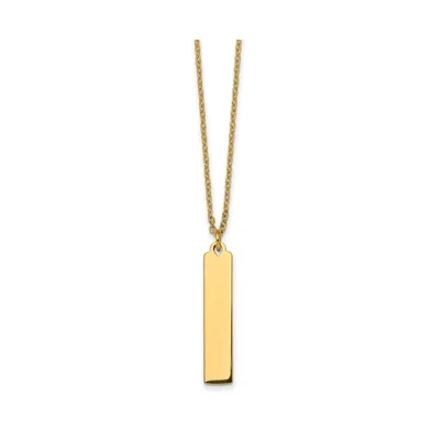 Chisel Polished Yellow Ip-plated Bar Dangle on a Cable Chain Necklace