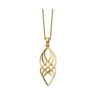 Chisel Yellow Ip-plated Twisted Pendant Cable Chain Necklace