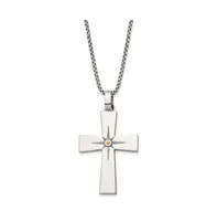 Chisel Yellow Ip-plated Starburst Cross Pendant Box Chain Necklace