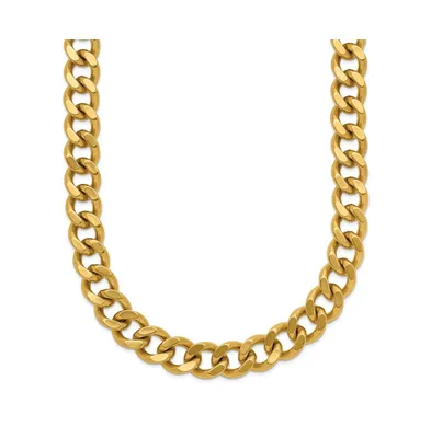 Chisel Polished Yellow Ip-plated 8mm Curb Chain Necklace