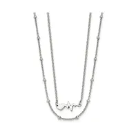 Chisel Heartbeat 2-Strand 17 inch Cable Chain Necklace