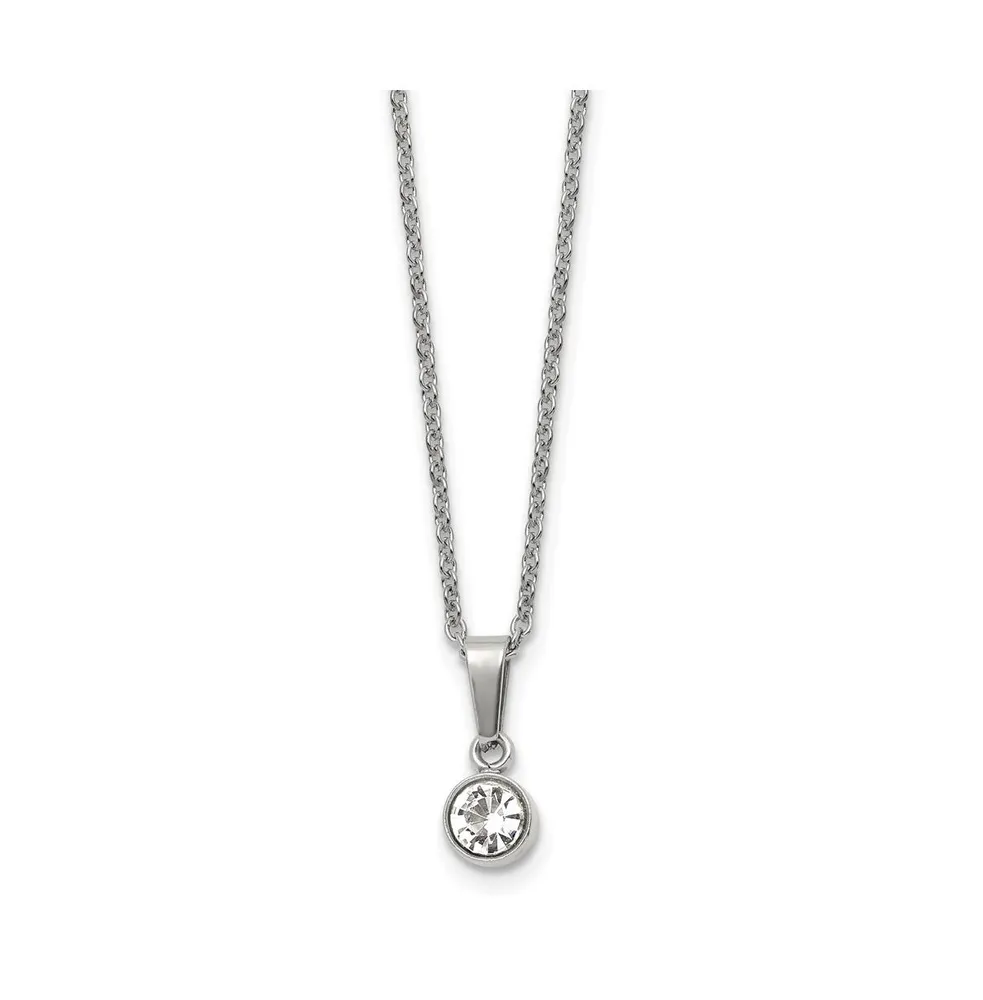 Chisel Crystal Pendant Cable Chain Necklace