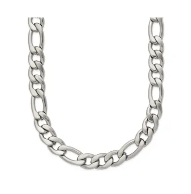 Chisel Stainless Steel Satin 7mm 18 inch Figaro Chain Necklace