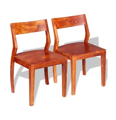 Dining Chairs 2 pcs Solid Acacia Wood Sheesham