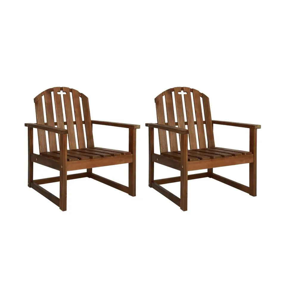 Patio Chairs 2 pcs Solid Acacia Wood