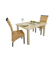 Dining Chairs 2 pcs Abaca and Solid Mango Wood