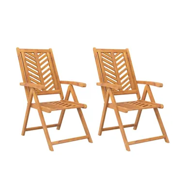 Reclining Patio Chairs pcs Solid Wood Acacia