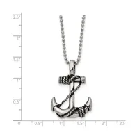 Chisel Antiqued Anchorite Rope Pendant Ball Chain Necklace