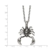 Chisel Antiqued Scorpion Pendant Cable Chain Necklace