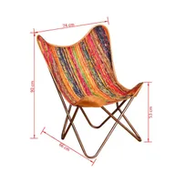 Butterfly Chair Multicolor Chindi Fabric