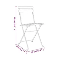 Folding Bistro Chairs pcs Solid Wood Teak and Steel