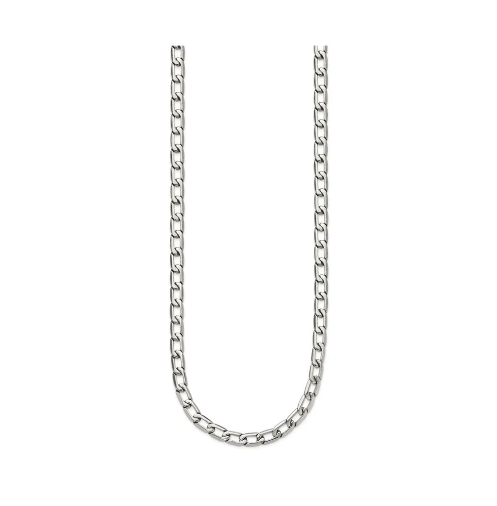 Chisel Stainless Steel Polished 24 inch Open Link Necklace